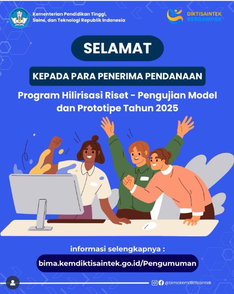 Pengumuman Penerima Pendanaan Program Hilirisasi Riset-Pengujian Model ...